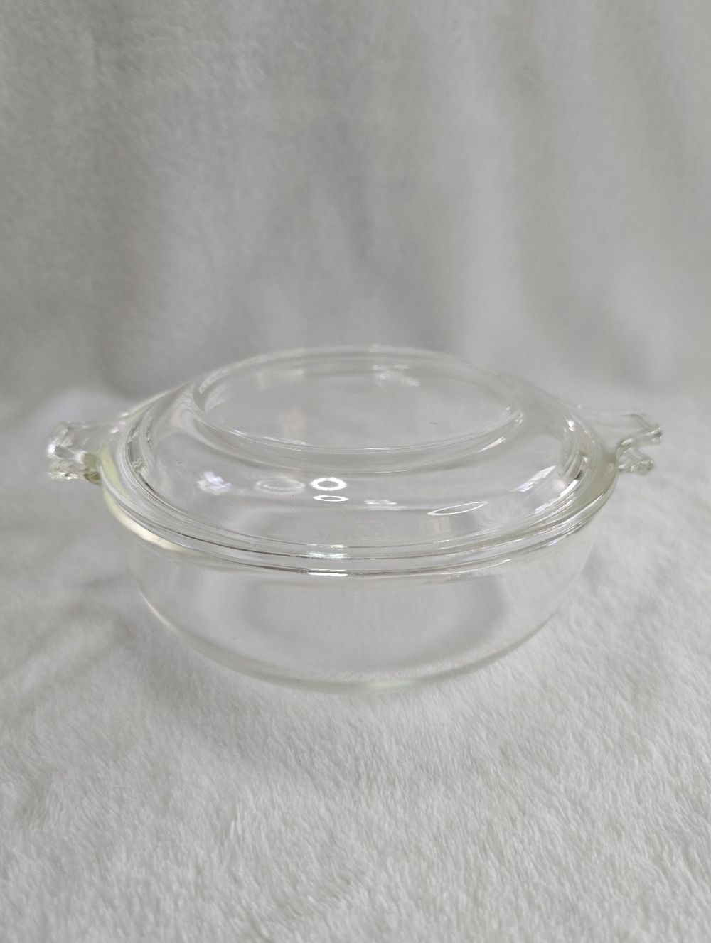 Vintage Pyrex Clear Glass Round Casserole Dish with Lid 20 ounces